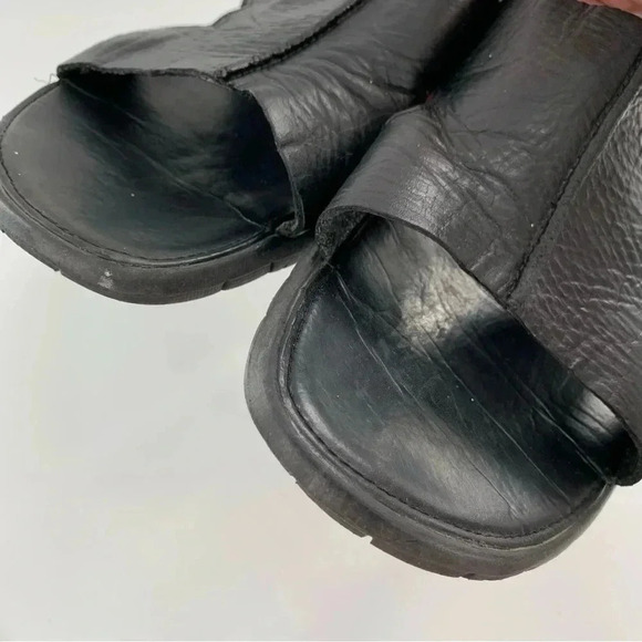 Cole haan mens sandals size 12 black leather Nike lab comfort slides - Picture 12 of 14